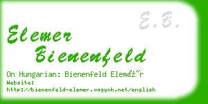 elemer bienenfeld business card